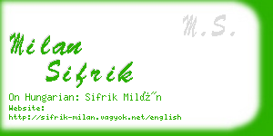 milan sifrik business card